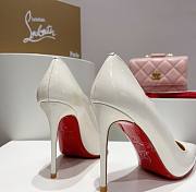 Kitlife Christian Louboutin Hot Chick Patent Leather Pumps White - 5