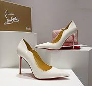 Kitlife Christian Louboutin Hot Chick Patent Leather Pumps White - 3