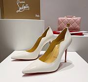 Kitlife Christian Louboutin Hot Chick Patent Leather Pumps White - 6