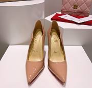Kitlife Christian Louboutin Hot Chick Patent Leather Pumps Beige - 4