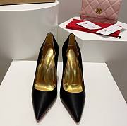 Kitlife Christian Louboutin Silver Silk Crystal Lipstick High Heels Black - 6