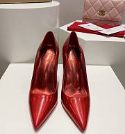 Kitlife Christian Louboutin Gold Silk Crystal Lipstick High Heels Red - 5