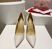 Kitlife Christian Louboutin Silver Silk Crystal Lipstick High Heels White - 4