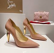 Kitlife Christian Louboutin Gold Silk Crystal Lipstick High Heels Beige - 1