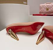 Kitlife Christian Louboutin Gold Silk Crystal Lipstick High Heels Beige - 5