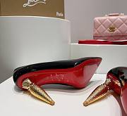 Kitlife Christian Louboutin Gold Silk Crystal Lipstick High Heels Black - 3
