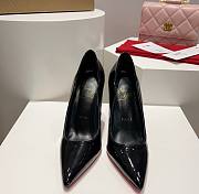 Kitlife Christian Louboutin Gold Silk Crystal Lipstick High Heels Black - 2