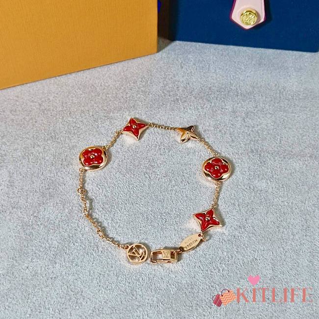 Kitlife Louis Vuitton Red Five-flower Bracelet  - 1