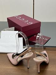 Kitlife Gucci Letter Buckle Chain High-heeled Sandals Light Pink - 3