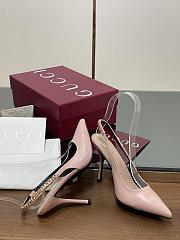 Kitlife Gucci Letter Buckle Chain High-heeled Sandals Light Pink - 5