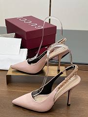Kitlife Gucci Letter Buckle Chain High-heeled Sandals Light Pink - 6