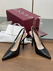 Kitlife Gucci Letter Buckle Chain High-heeled Sandals Black - 6