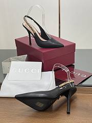 Kitlife Gucci Letter Buckle Chain High-heeled Sandals Black - 5