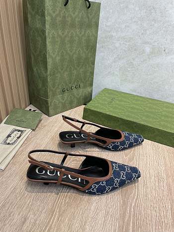Kitlife Gucci Slingbacks Dark Blue Denim