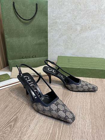 Kitlife Gucci Slingback Pumps Dark Blue & Beige