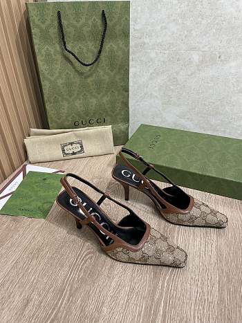 Kitlife Gucci Slingback Pumps Brown & Beige