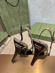 Kitlife Gucci GG Pointed Toe Slingback Pumps Brown & Beige - 5
