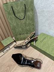 Kitlife Gucci GG Pointed Toe Slingback Pumps Brown & Beige - 3