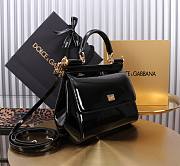 Kitlife Dolce & Gabbana Black Patent Leather Sicily Bag 20x16x8cm - 5