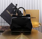 Kitlife Dolce & Gabbana Black Patent Leather Sicily Bag 20x16x8cm - 6