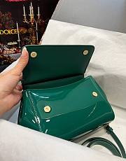 Kitlife Dolce & Gabbana Green Patent Leather Sicily Bag 20x16x8cm - 6
