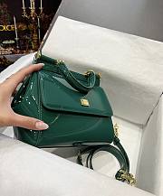 Kitlife Dolce & Gabbana Green Patent Leather Sicily Bag 20x16x8cm - 5
