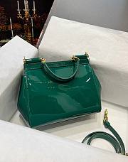 Kitlife Dolce & Gabbana Green Patent Leather Sicily Bag 20x16x8cm - 4