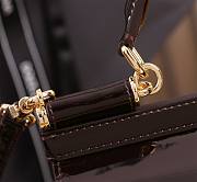 Kitlife Dolce & Gabbana Dark Brown Patent Leather Sicily Bag 20x16x8cm - 5