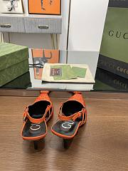 Kitlife Gucci GG Slingback 75mm Pump Organe Moire Fabric GG Crytsal Applique - 6