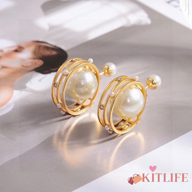 Kitlife Dior Letter CD Earrings - 1