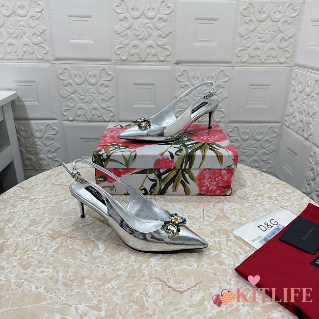 Kitlife Dolce & Gabbana Diamond Slingbacks in Silver - 1