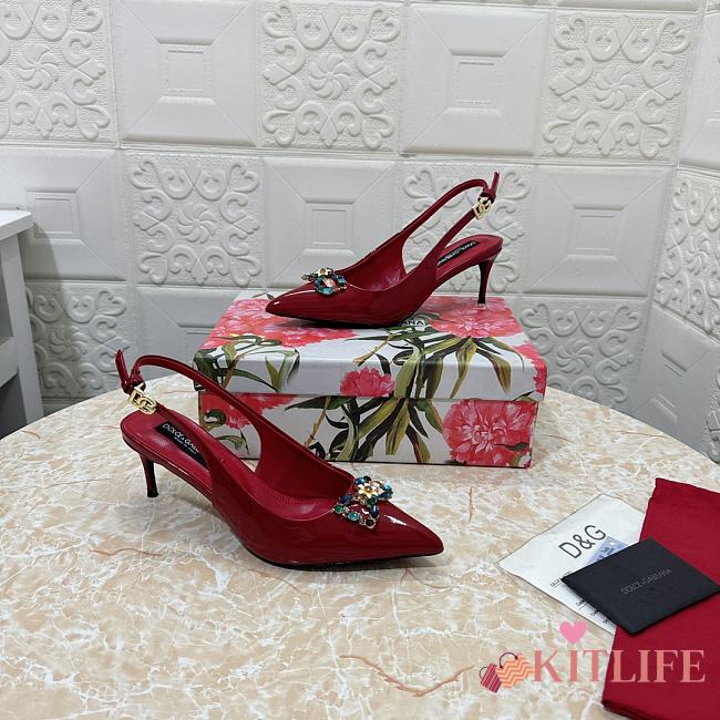 Kitlife Dolce & Gabbana Diamond Slingbacks in Red - 1