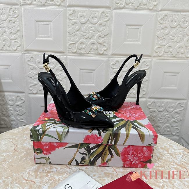 Kitlife Dolce & Gabbana Diamond Slingbacks in Black - 1