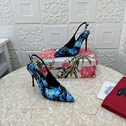 Kitlife Dolce & Gabbana Blue Floral Canvas Slingbacks - 1
