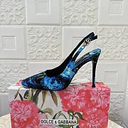 Kitlife Dolce & Gabbana Blue Floral Canvas Slingbacks - 5