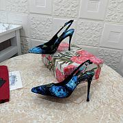 Kitlife Dolce & Gabbana Blue Floral Canvas Slingbacks - 4