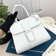 Kitlife Delvaux Brillant Box Leather Bag in White 24x13x21cm - 1
