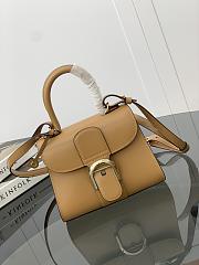 Kitlife Delvaux Brillant Box Leather Bag in Tan 20x10x16cm - 1