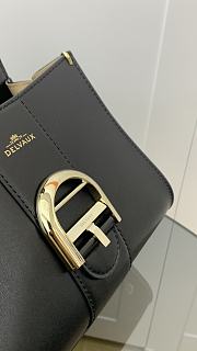 Kitlife Delvaux Brillant Box Leather Bag in Black 20x10x16cm - 5
