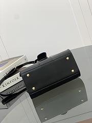 Kitlife Delvaux Brillant Box Leather Bag in Black 20x10x16cm - 3