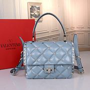 Kitlife Valentino Candy Stud Top Handle Bag Blue 23×11×17cm - 1