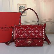 Kitlife Valentino Candy Stud Top Handle Bag Red 23×11×17cm - 1