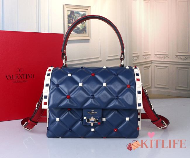 Kitlife Valentino Garavani Candystud Bag Dark Blue 23x17.5x11cm - 1