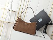 Kitlife Prada Suede Aimee Bag Brown 1BC229 31x18x10cm - 1