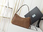Kitlife Prada Suede Aimee Bag Brown 1BC229 31x18x10cm - 6