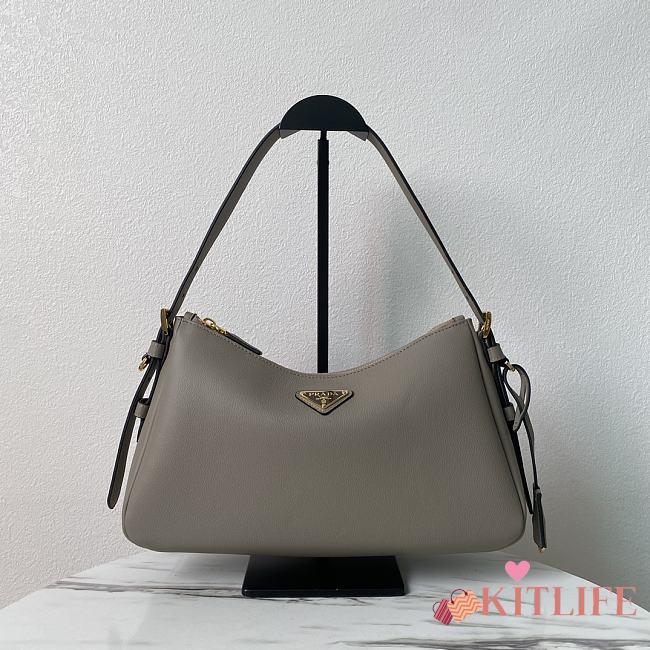 Kitlife Prada Aimee Bag Grey Leather 1BC229 31x18x10cm - 1