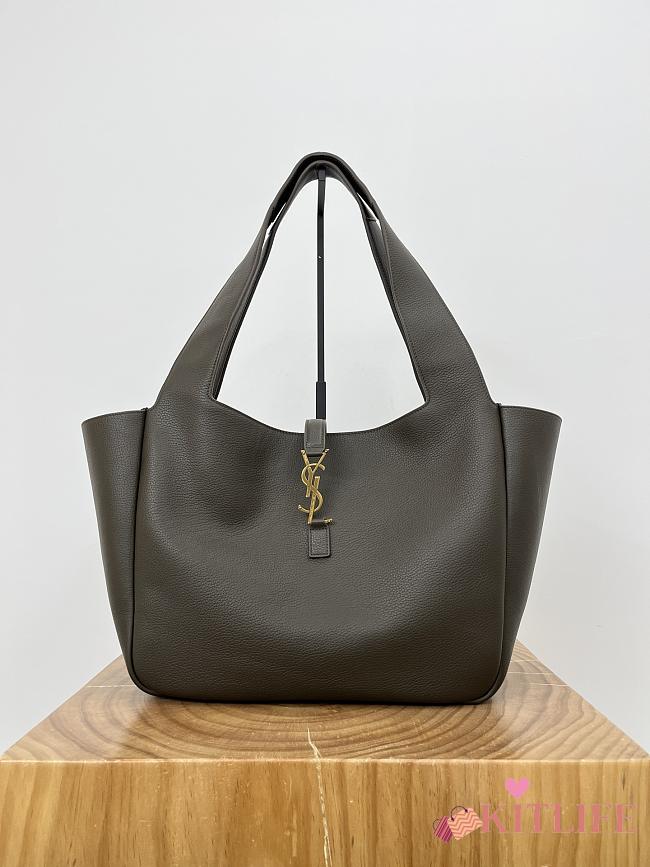 Kitlife Saint Laurent LE 5 À 7 Bea Tote Bag In Light Musk Grained Leather 763435 50x28x18cm - 1