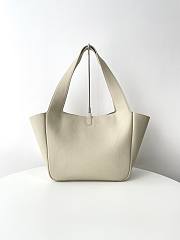 Kitlife Saint Laurent LE 5 À 7 Bea Tote Bag In White Grained Leather 763435 50x28x18cm - 3