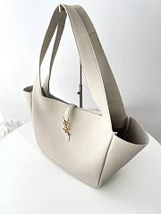 Kitlife Saint Laurent LE 5 À 7 Bea Tote Bag In White Grained Leather 763435 50x28x18cm - 4