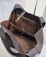 Kitlife Saint Laurent LE 5 À 7 Bea Tote Bag In Dark Brown Grained Leather 763435 50x28x18cm - 4